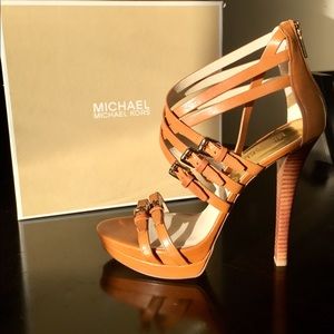 Michael Kors strappy stiletto sandals.
